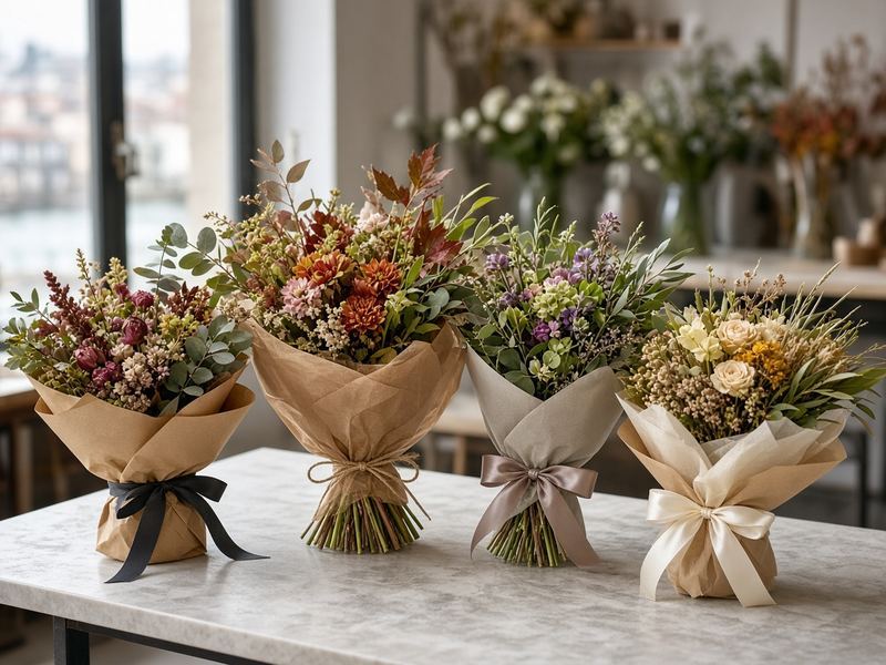 Seasonal bouquets at Rain Trek Florals