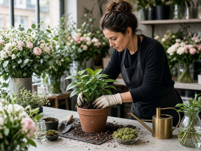 Plant care bar at Rain Trek Florals